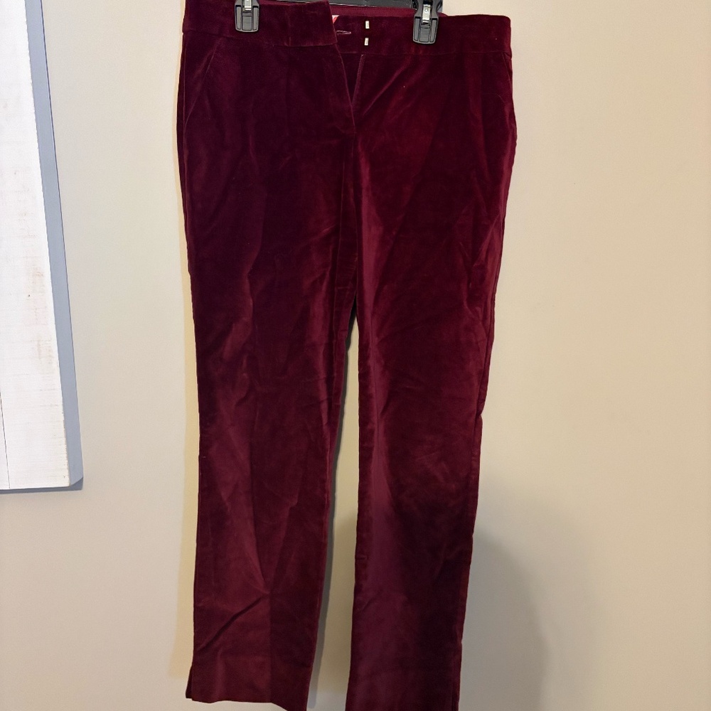 Boden Pants Canonberry Velvet Pants Size 10 Petite